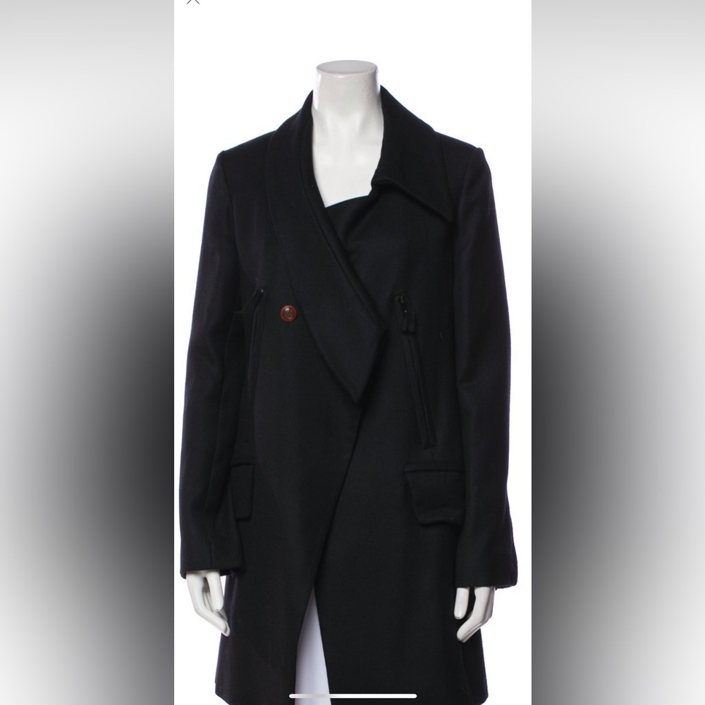 Chloe Black Wool Coat Double Breasted Medium/EU38